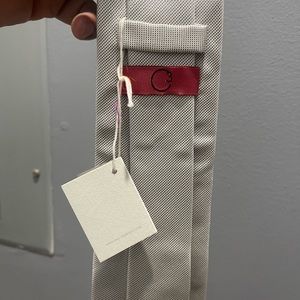 Brand New Paolo Albizzati Italian tie Beige/Light Grey color Sz OS
